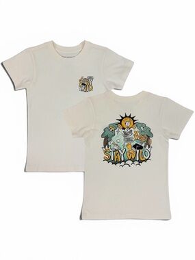 Stay Wild Graphic Tee - Cream Kids Short Sleeve Shirt